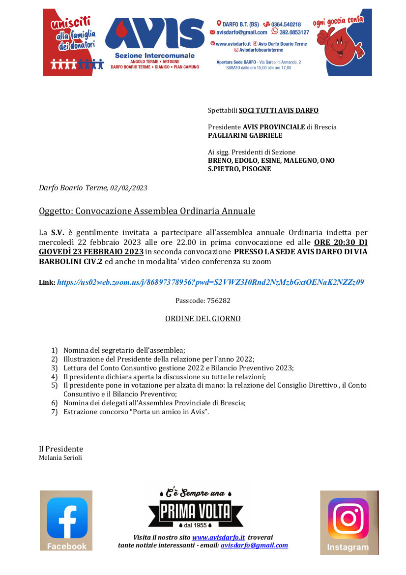 23 feb 2023: Assemblea dei soci